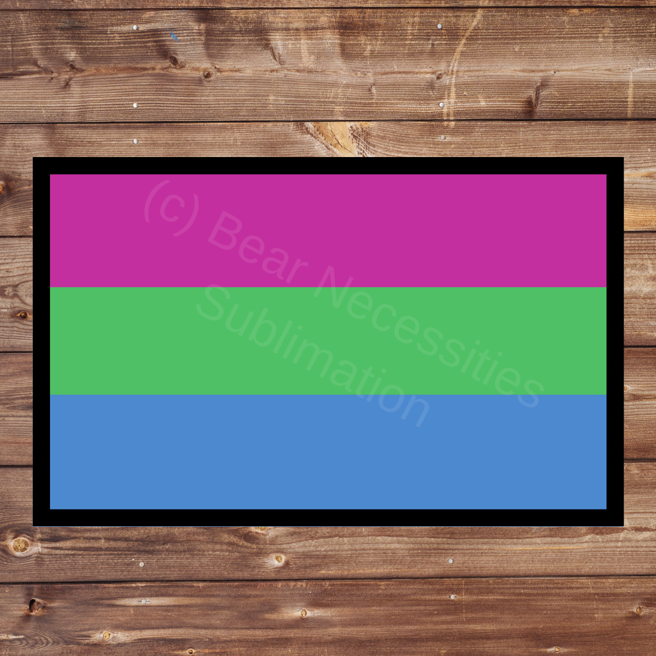Polysexual Pride Flag 8x5cm Iron-on Patch | The Trevor Project $1 Donation
