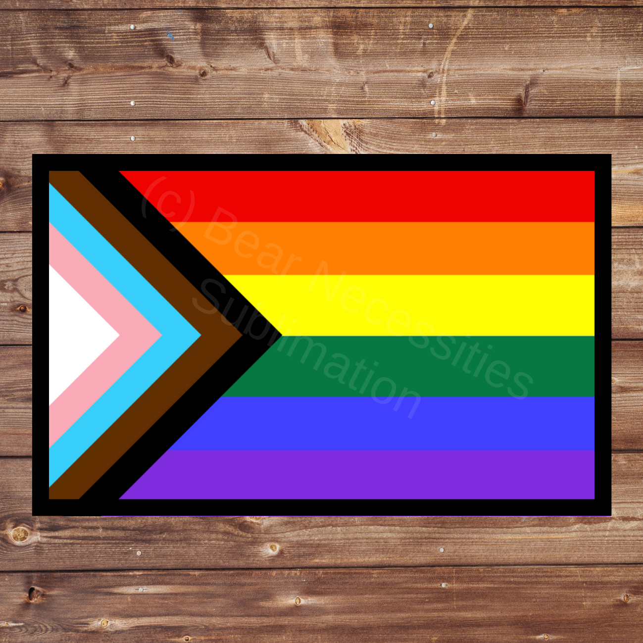 Progress Pride Flag 8x5cm Iron-on Patch | The Trevor Project $1 Donation