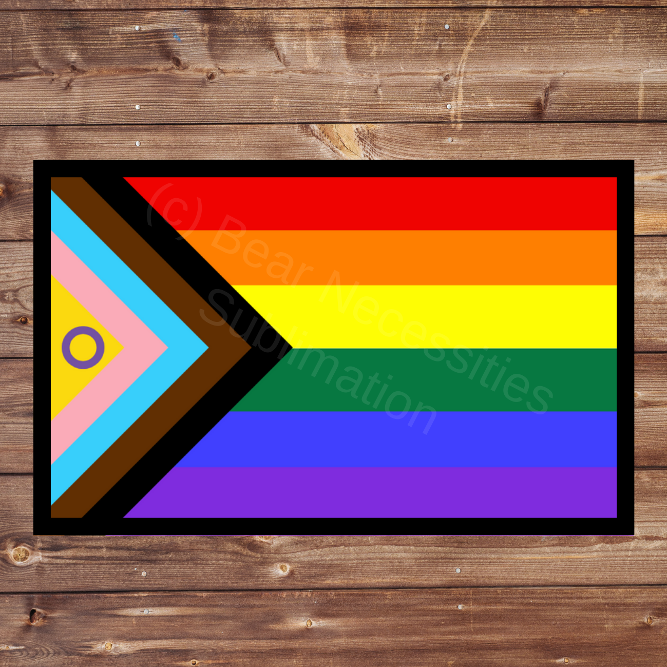 Progress Pride Flag 8x5cm Iron-on Patch | The Trevor Project $1 Donation