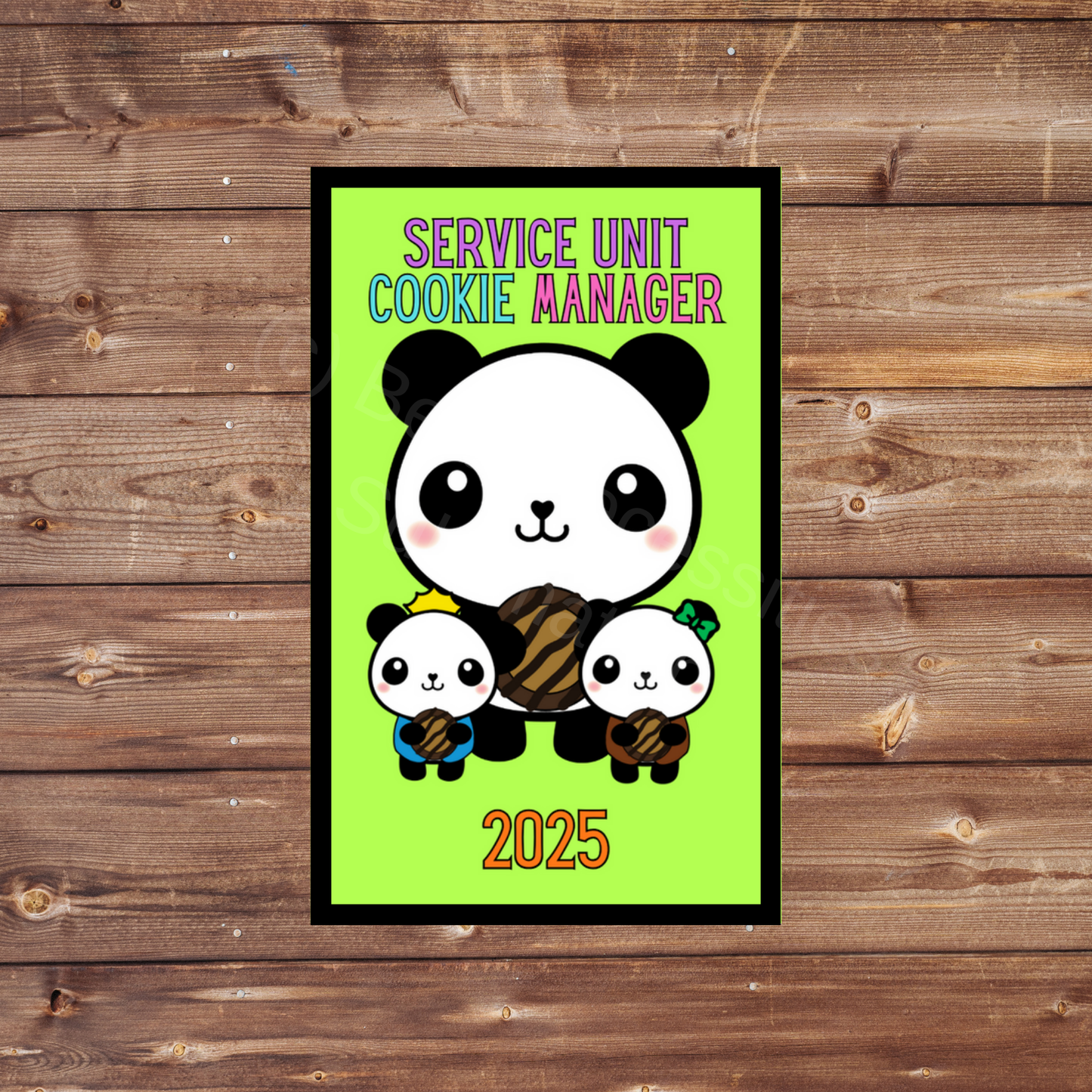 Service Unit Cookie Manager SUCM 2025 Panda Cookie Season 8x5cm Iron-on Fun Patch