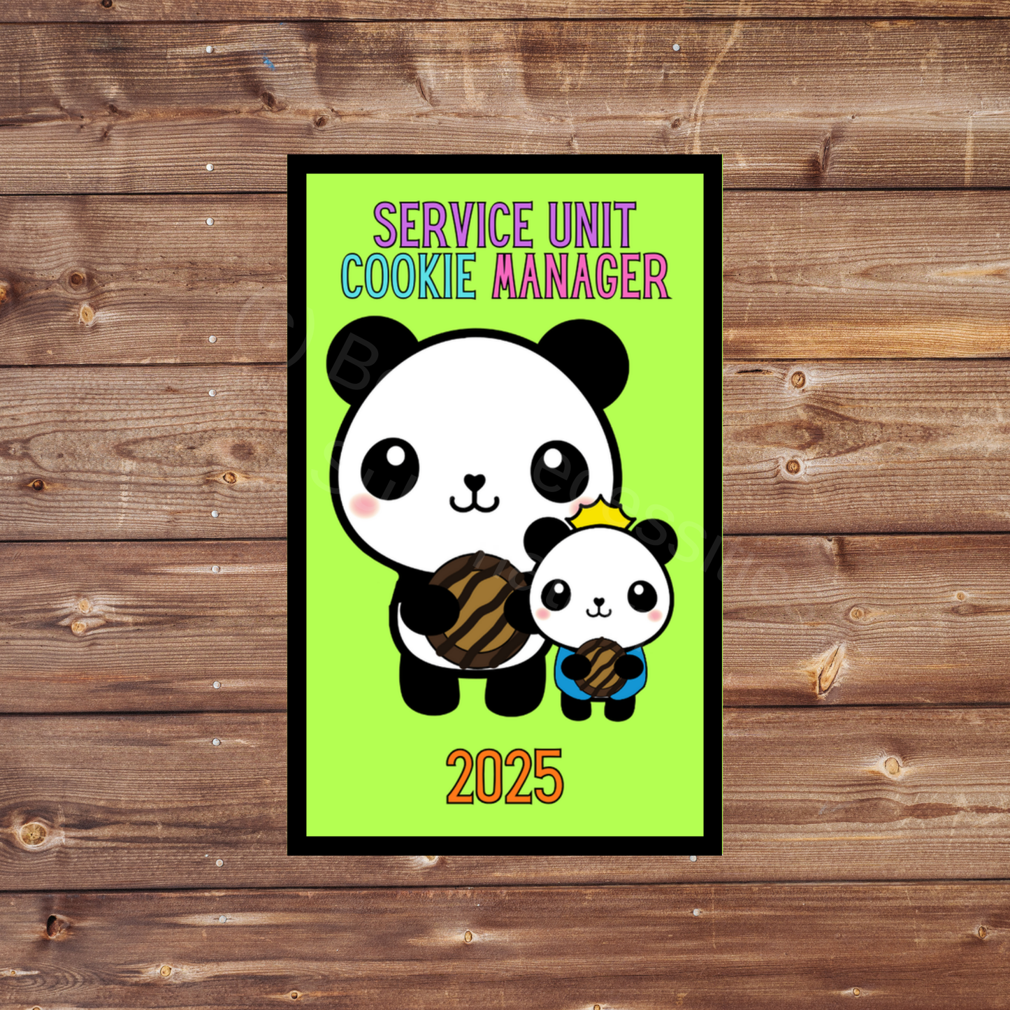 Service Unit Cookie Manager SUCM 2025 Panda Cookie Season 8x5cm Iron-on Fun Patch