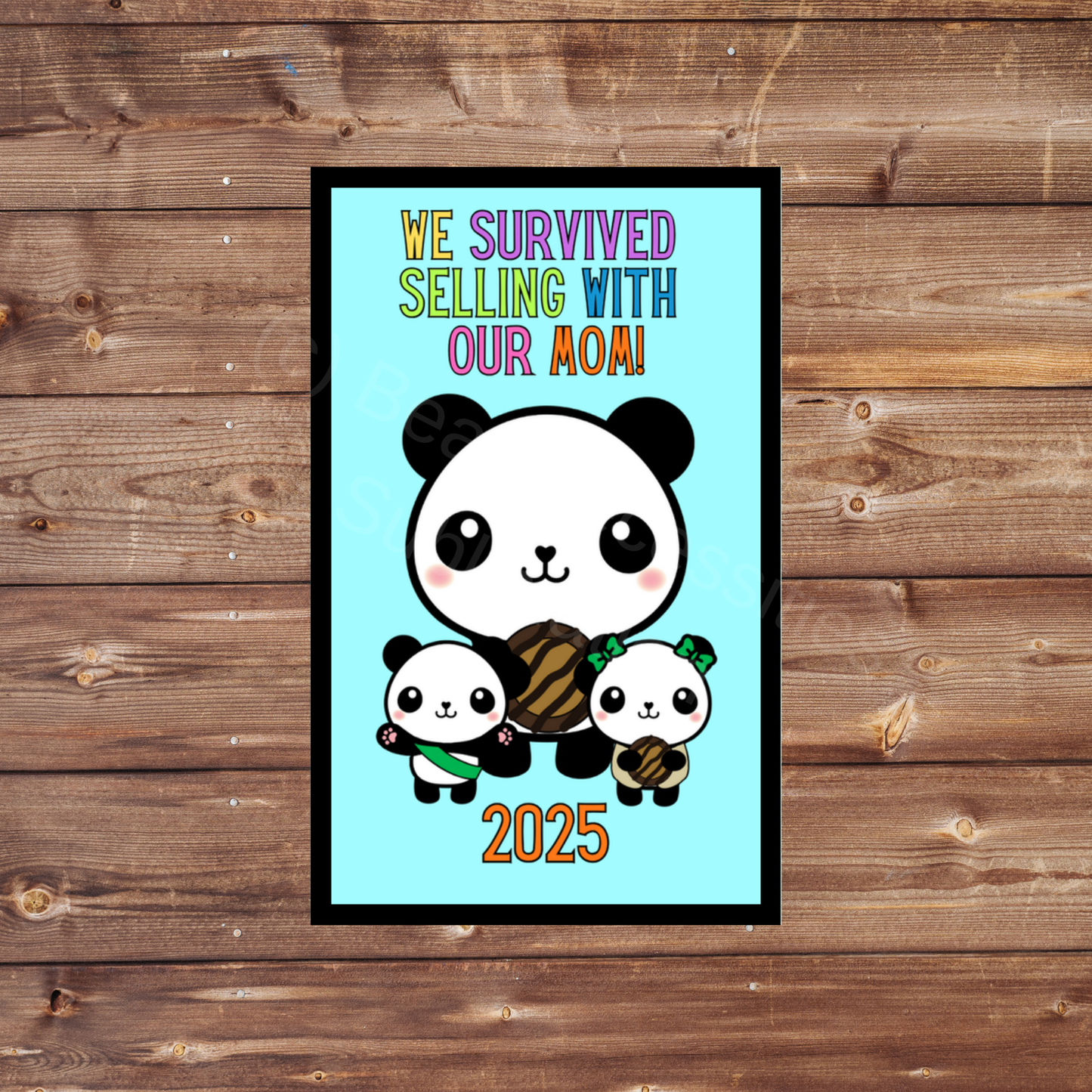I Survived Selling with My Mom / We Survived Selling with Our Mom 2025 Panda Cookie Season 5x8cm Iron-On Fun Patch