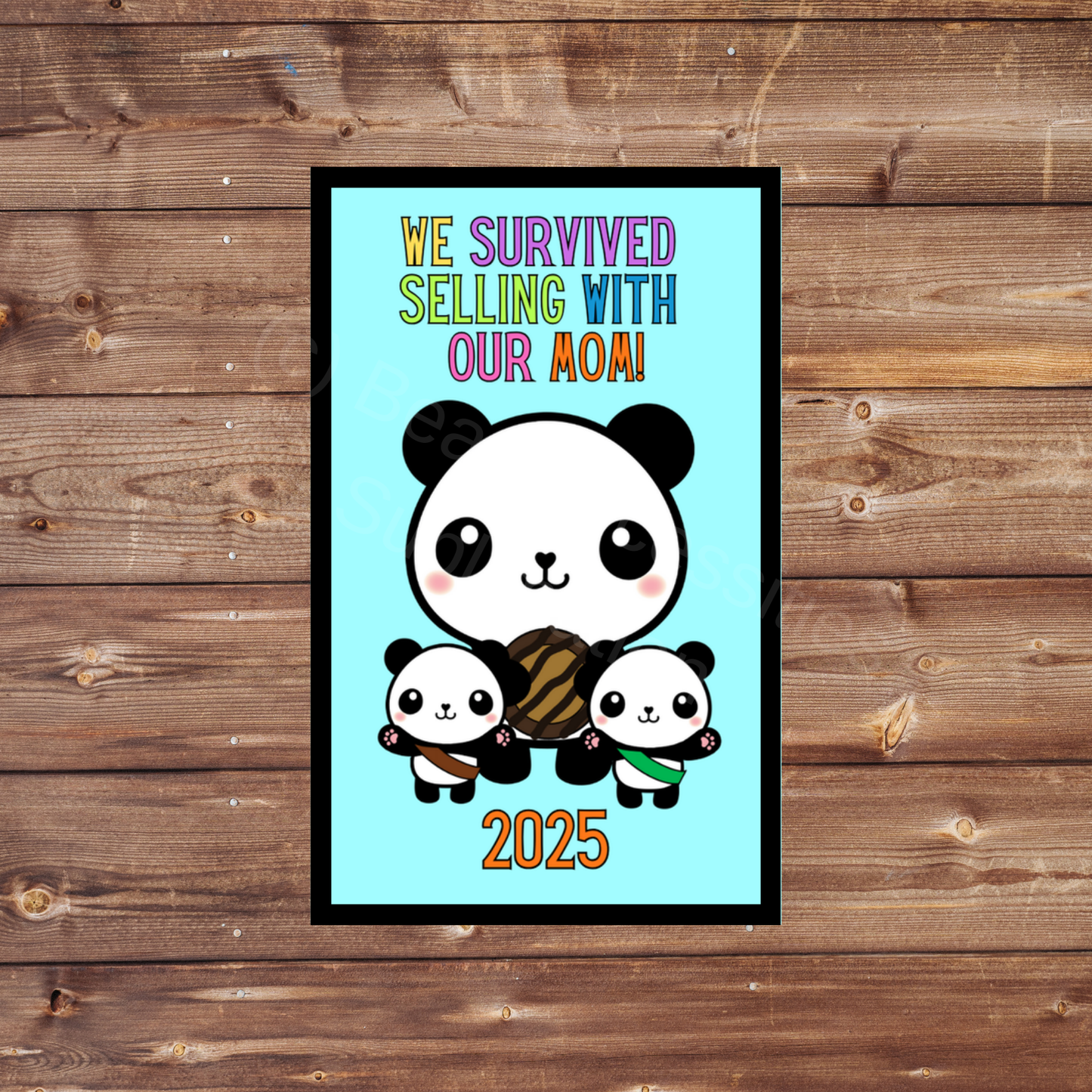 I Survived Selling with My Mom / We Survived Selling with Our Mom 2025 Panda Cookie Season 5x8cm Iron-On Fun Patch