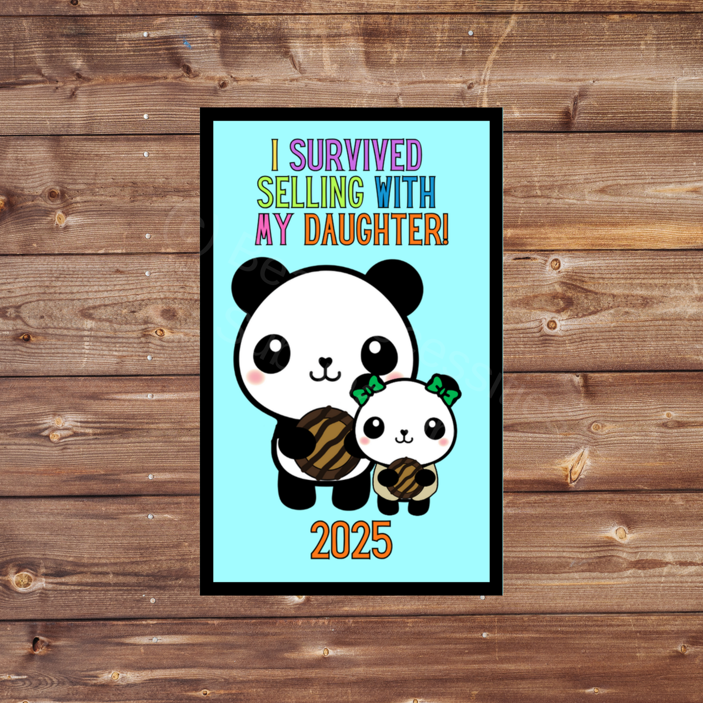I Survived Selling with my Daughter(s) 2025 Panda Cookie Season 5x8cm Iron-On Fun Patch