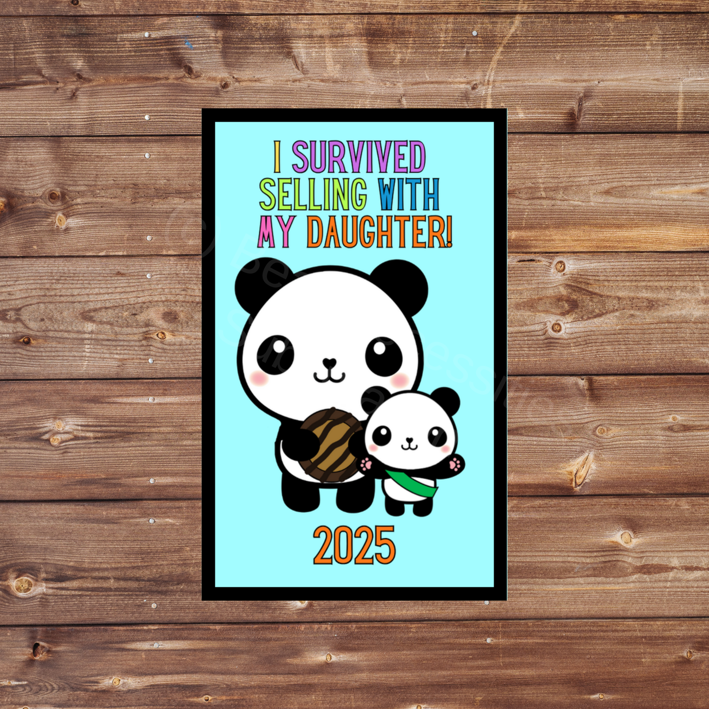 I Survived Selling with my Daughter(s) 2025 Panda Cookie Season 5x8cm Iron-On Fun Patch