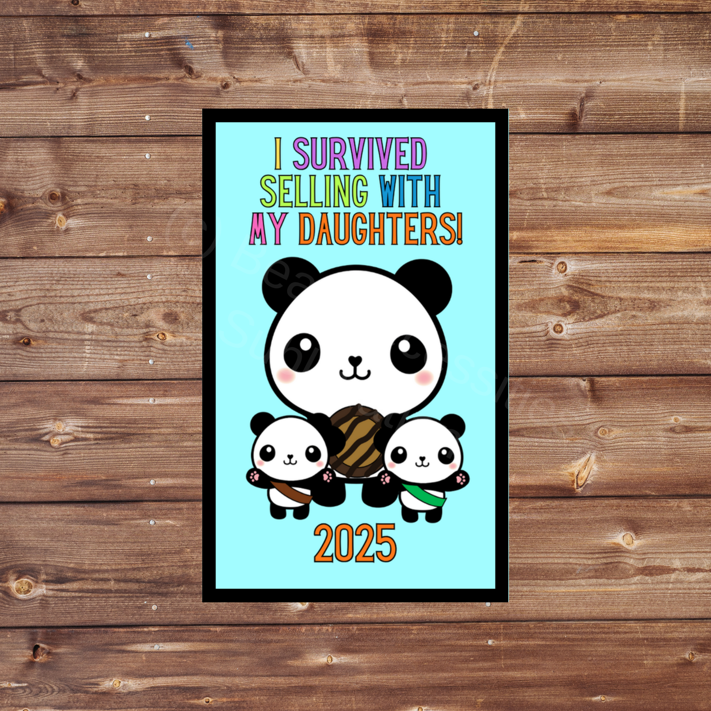 I Survived Selling with my Daughter(s) 2025 Panda Cookie Season 5x8cm Iron-On Fun Patch