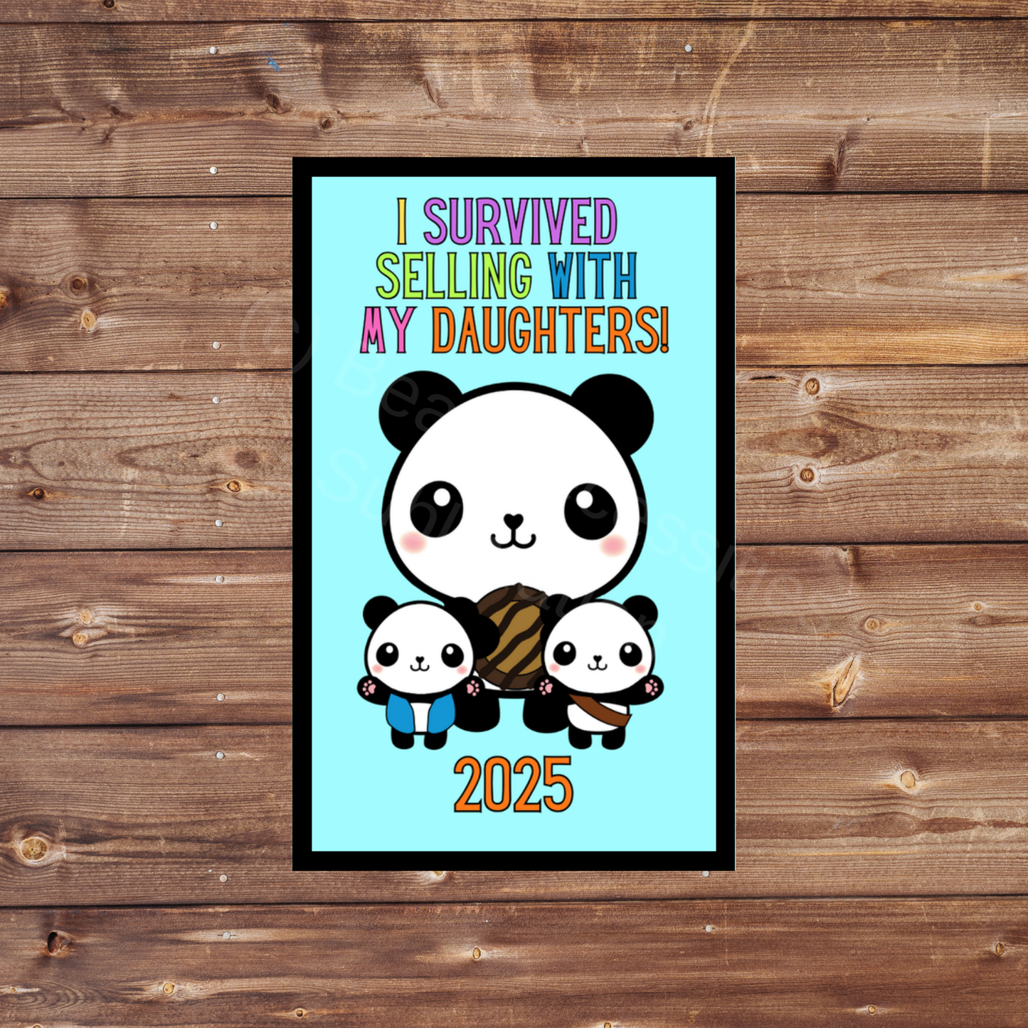 I Survived Selling with my Daughter(s) 2025 Panda Cookie Season 5x8cm Iron-On Fun Patch