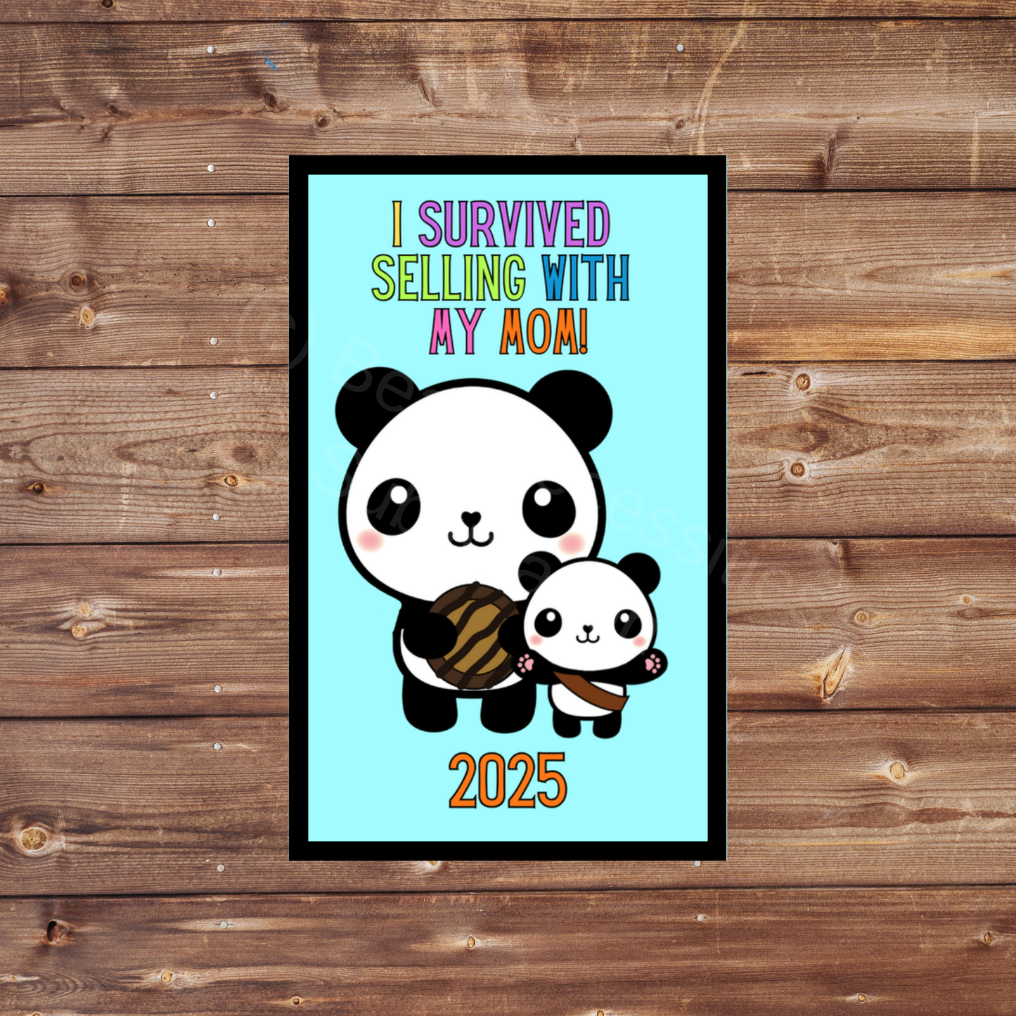 I Survived Selling with My Mom / We Survived Selling with Our Mom 2025 Panda Cookie Season 5x8cm Iron-On Fun Patch