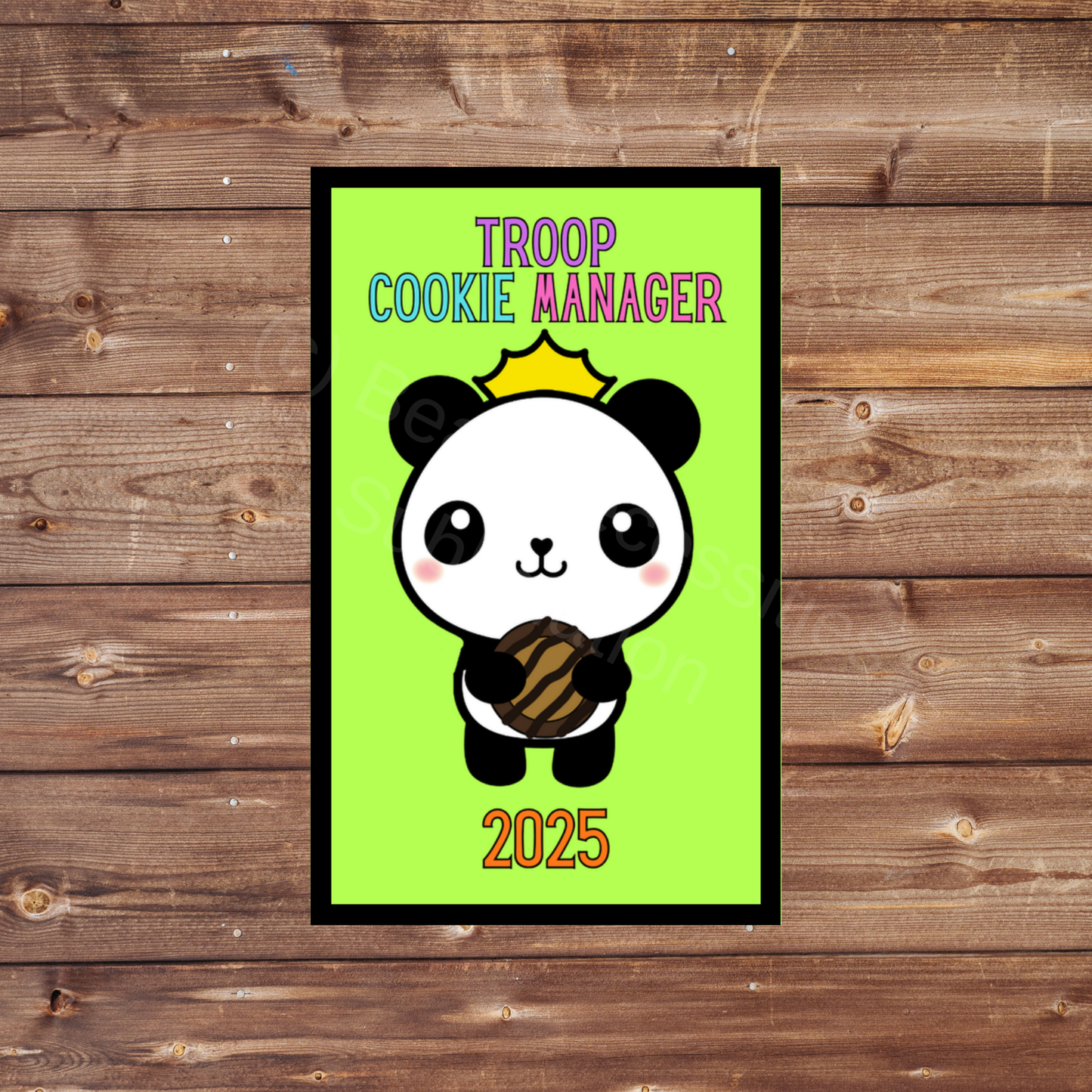 Troop Cookie Manager TCM 2025 Panda Cookie Season 8x5cm Iron-on Fun Patch