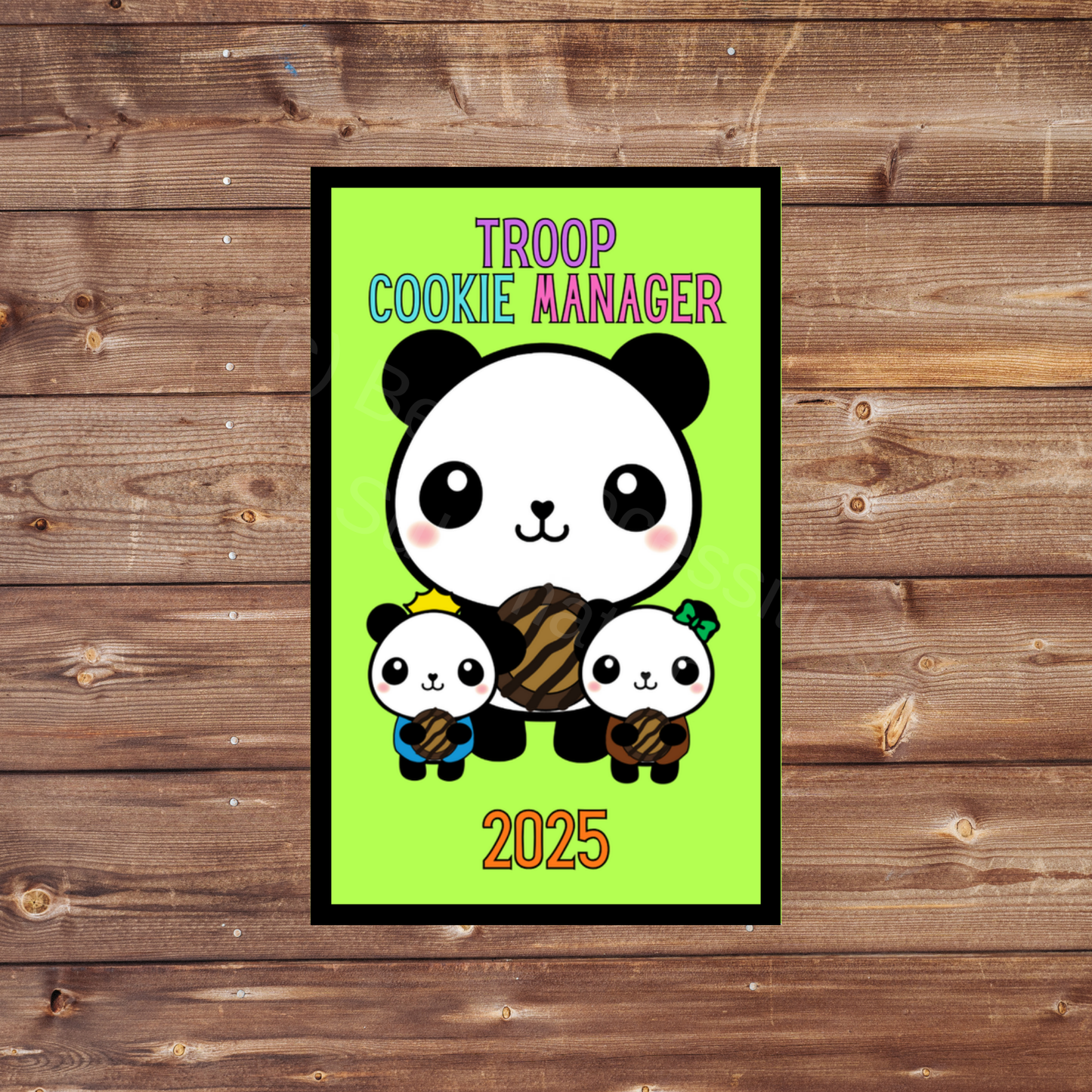 Troop Cookie Manager TCM 2025 Panda Cookie Season 8x5cm Iron-on Fun Patch