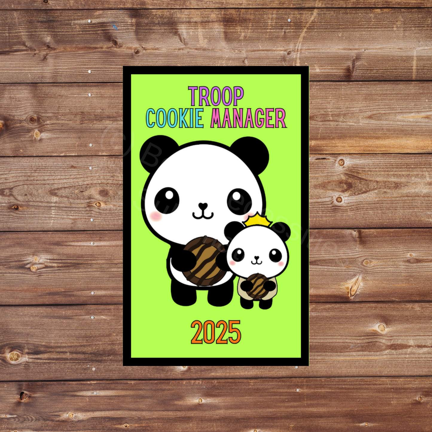 Troop Cookie Manager TCM 2025 Panda Cookie Season 8x5cm Iron-on Fun Patch