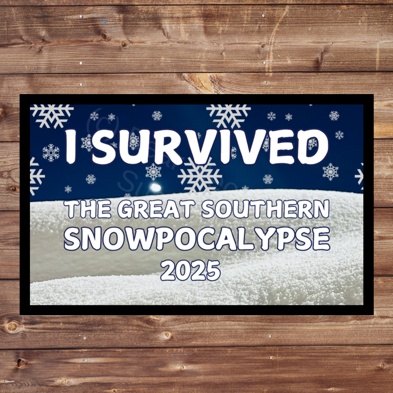 I survived the Great Southern Snowpocalypse 2025 8x5cm Rectangle Iron-on Fun Patch