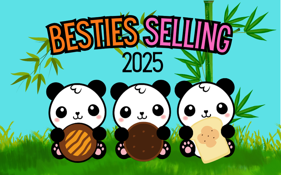 2025 Selling Besties Panda Cookie Season Theme Iron-on Patch | 8x5 cm