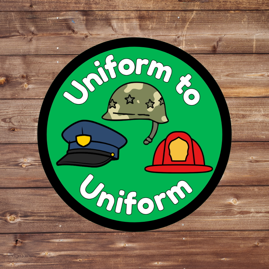 Uniform to Uniform Patch | 2.57" Iron-On | First Responder & Military Donations