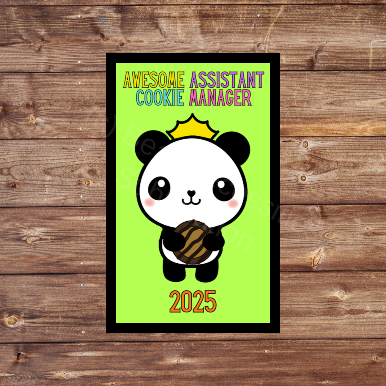 Awesome Assistant Cookie Manager 2025 Panda Cookie Season 5x8cm Iron-on Fun Patch