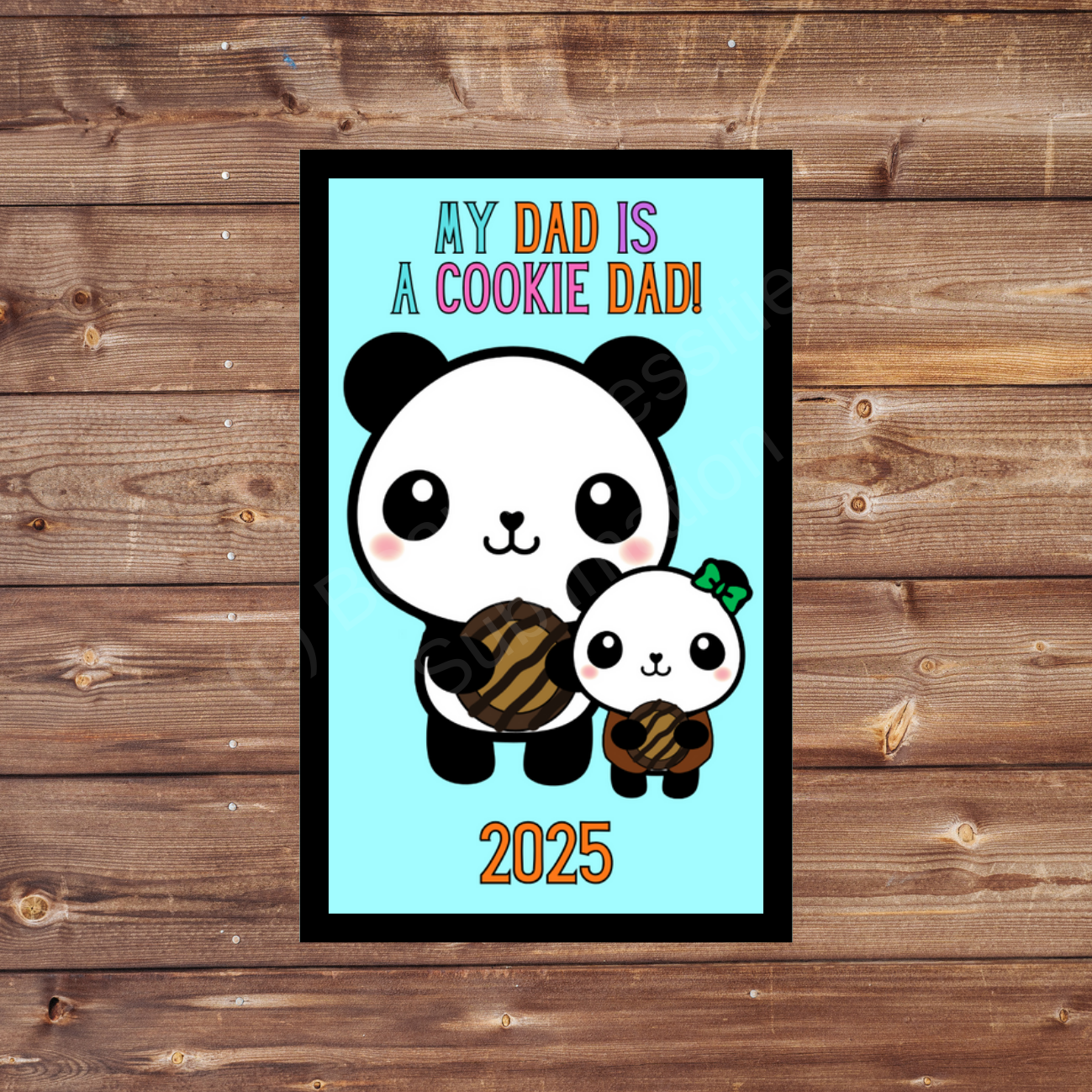 Cookie Dad 5x8cm Iron-on Fun Patch 2025 Panda Cookie Season