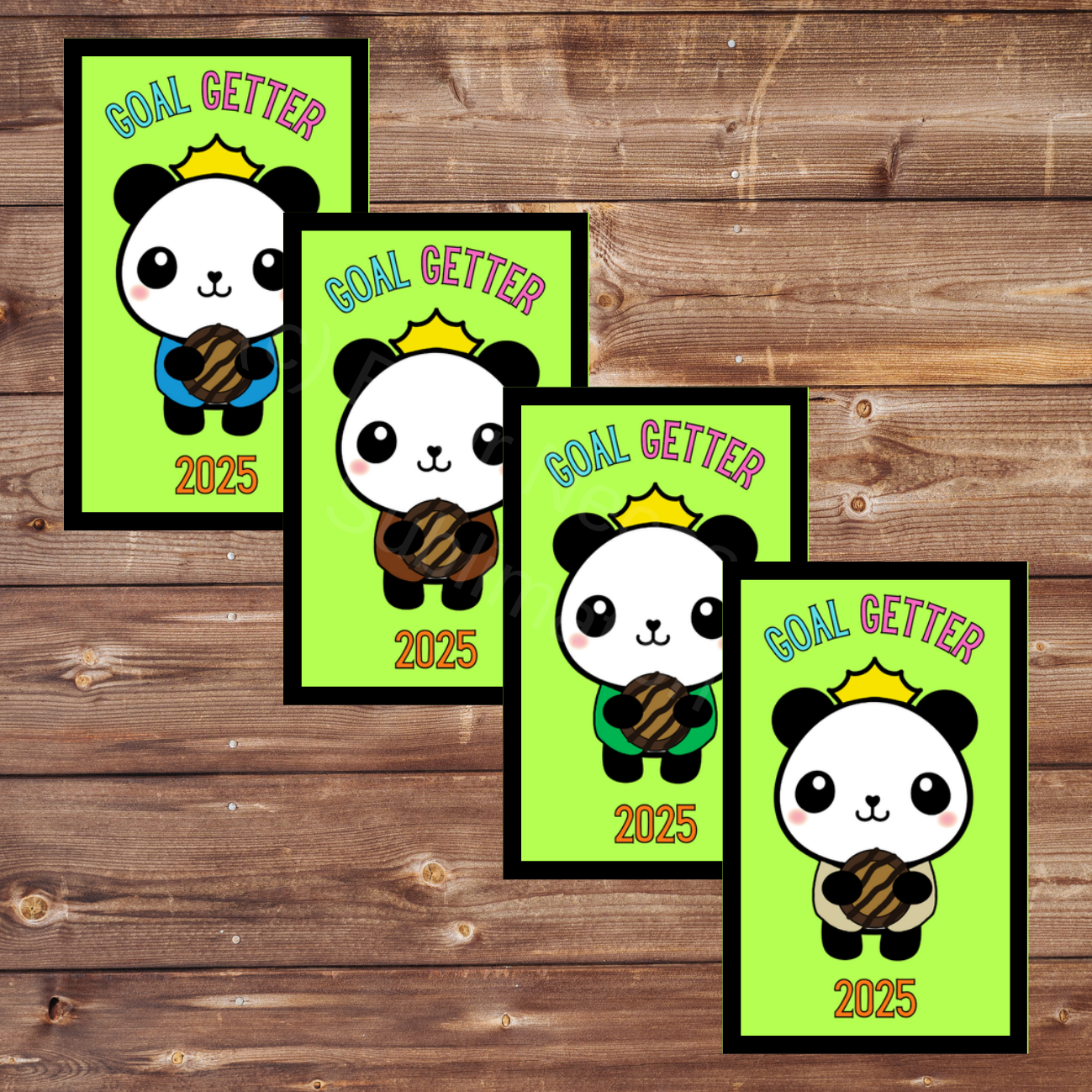 Goal Getter 2025 Panda Cookie Season 5x8cm Iron-on Fun Patch