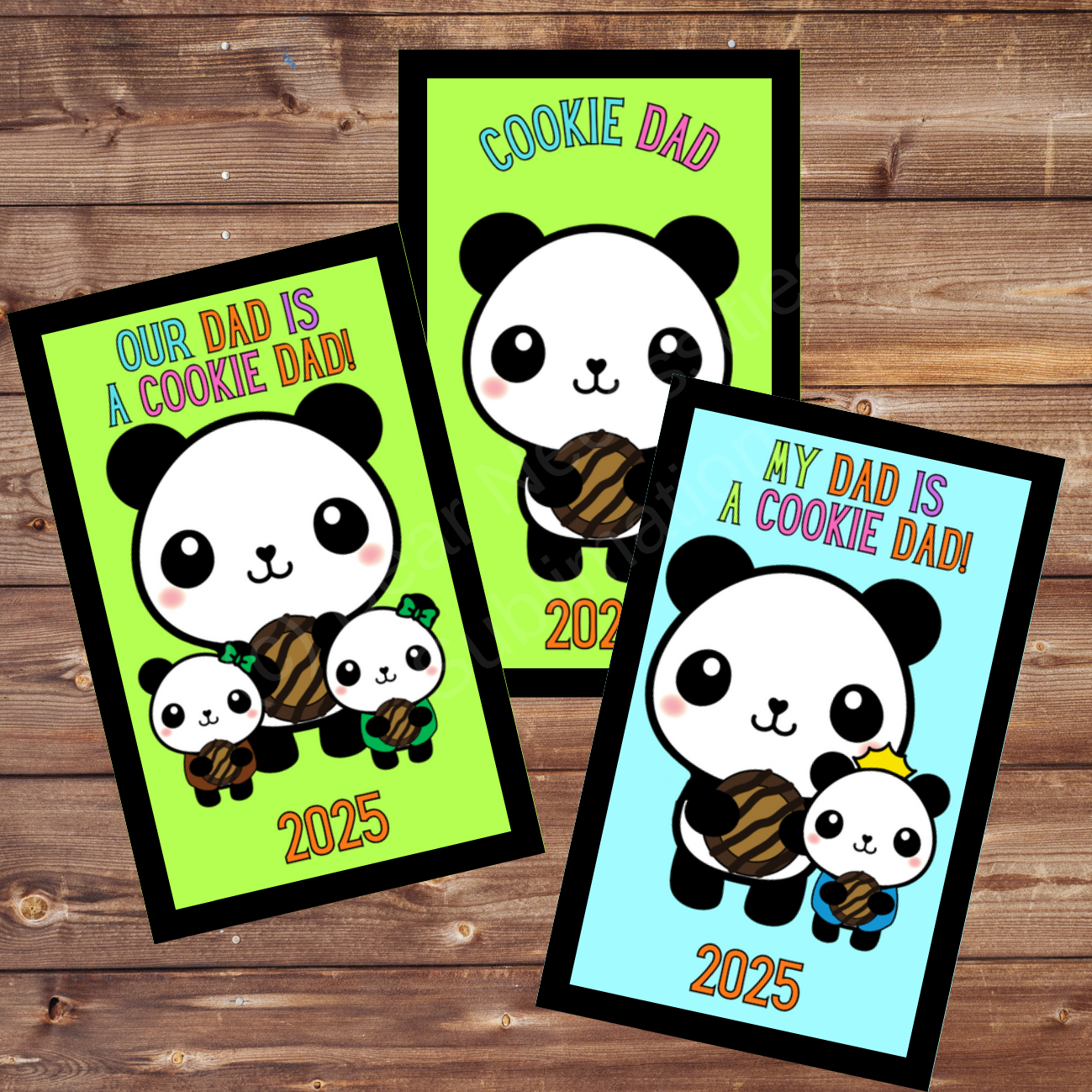 Cookie Dad 5x8cm Iron-on Fun Patch 2025 Panda Cookie Season