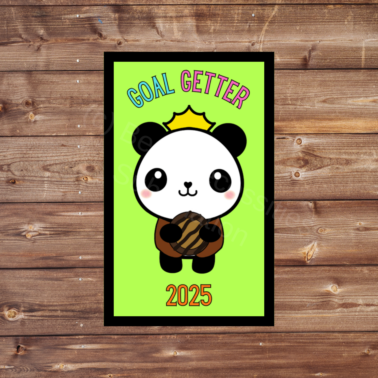Goal Getter 2025 Panda Cookie Season 5x8cm Iron-on Fun Patch