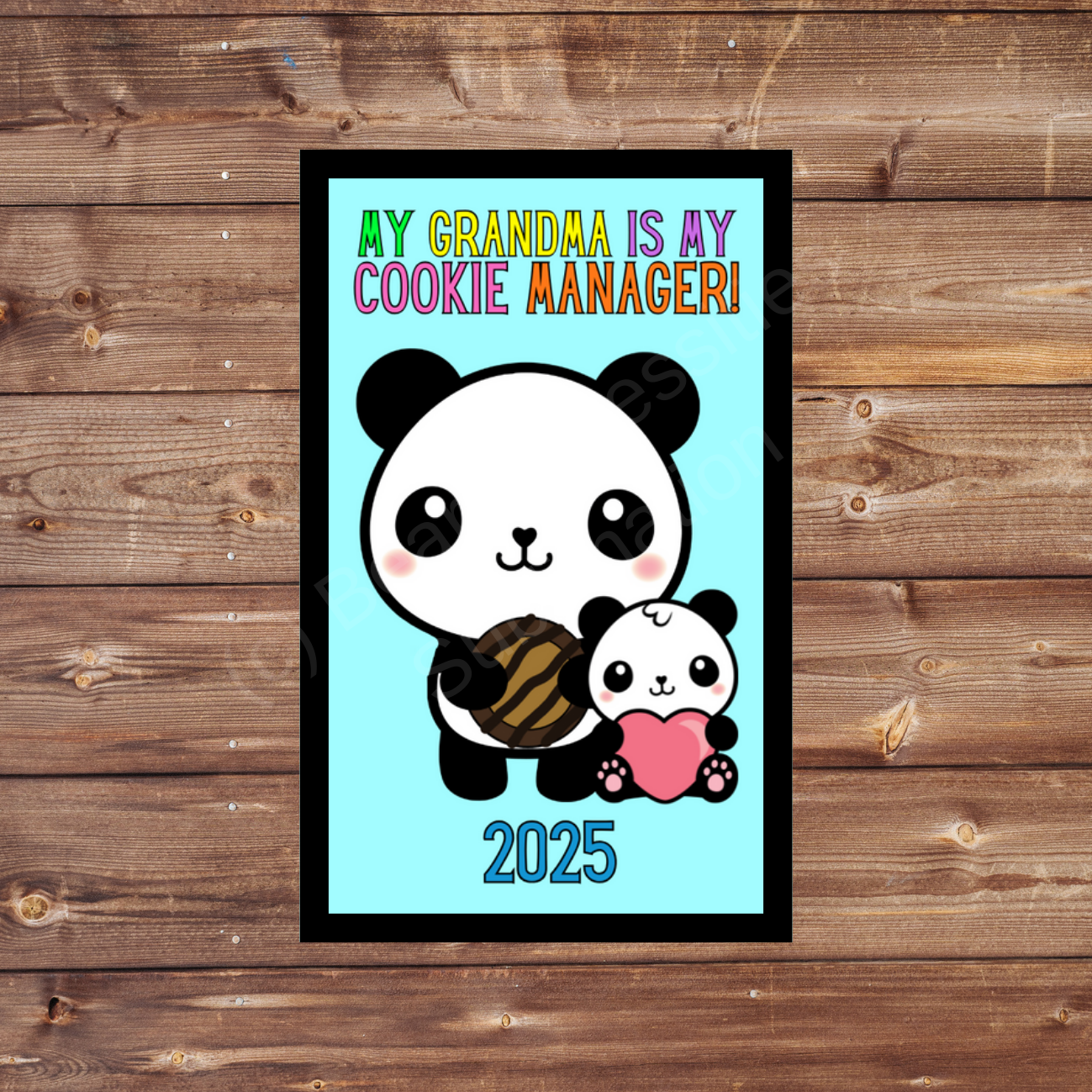 Family Cookie Manager Panda 2025 5x8cm Iron-On Fun Patch Grandma | Nana | Mawmaw | Gigi | Custom