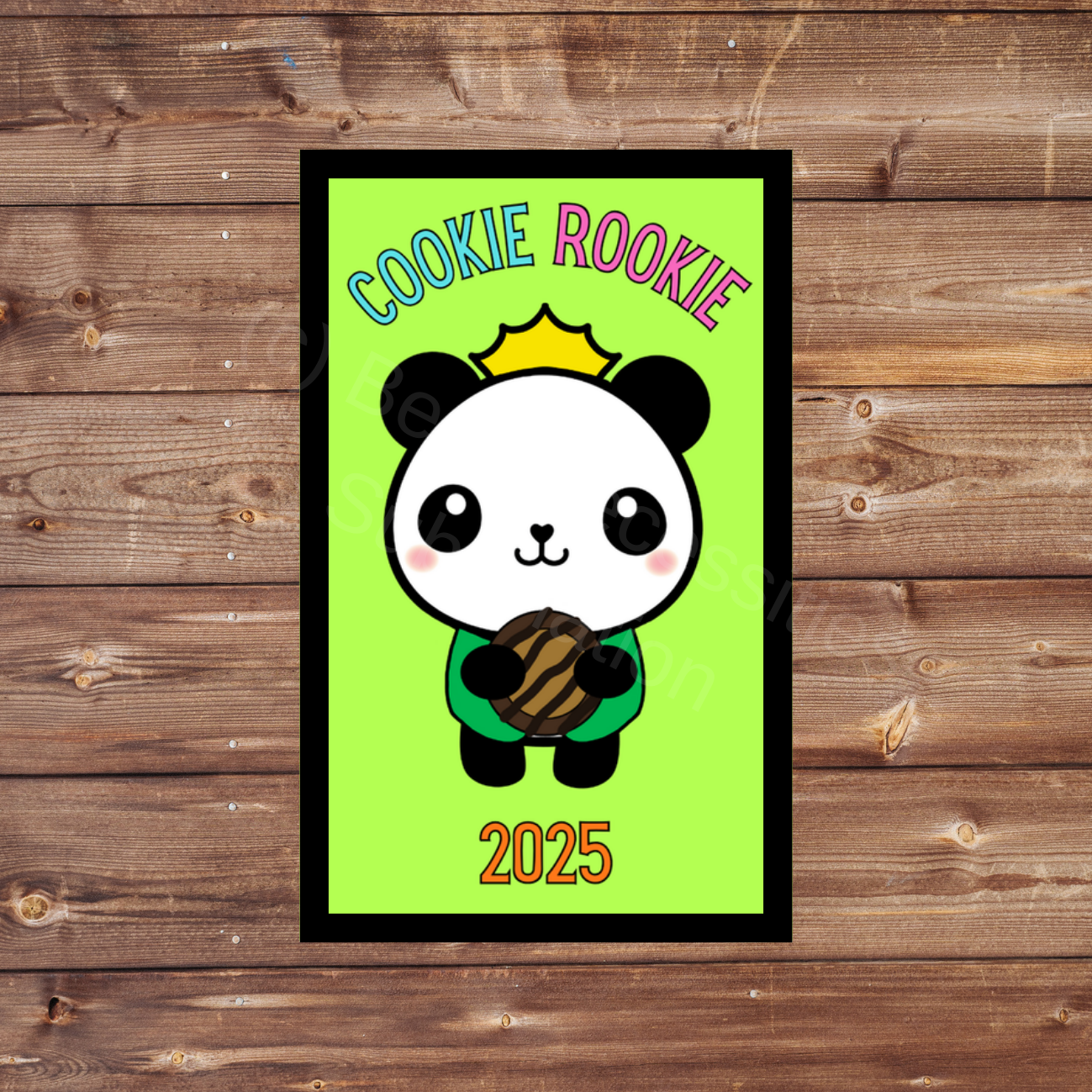 Cookie Rookie Panda 2025 5x8cm Iron-on Fun Patch
