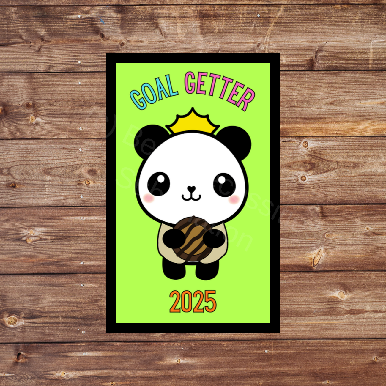 Goal Getter 2025 Panda Cookie Season 5x8cm Iron-on Fun Patch