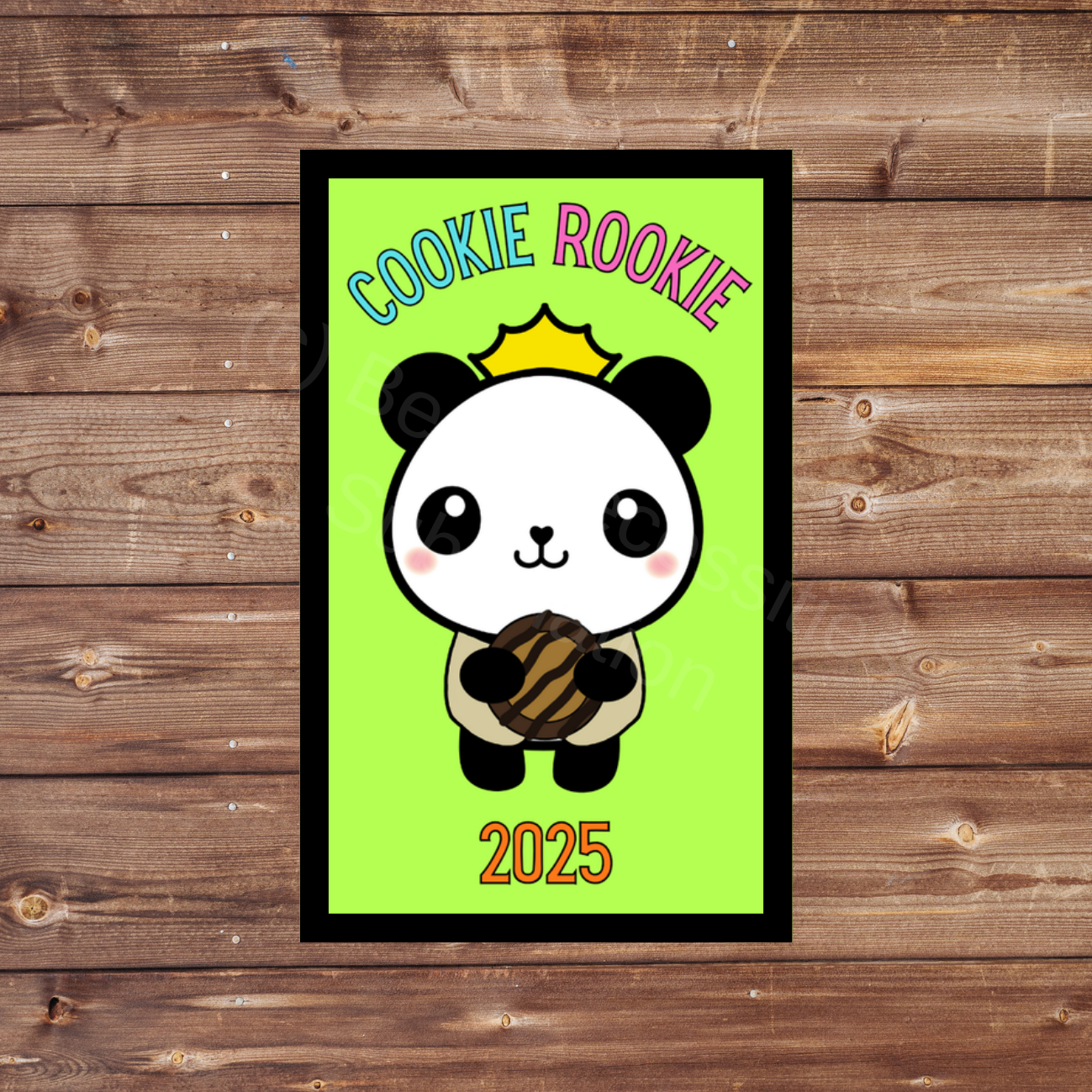 Cookie Rookie Panda 2025 5x8cm Iron-on Fun Patch