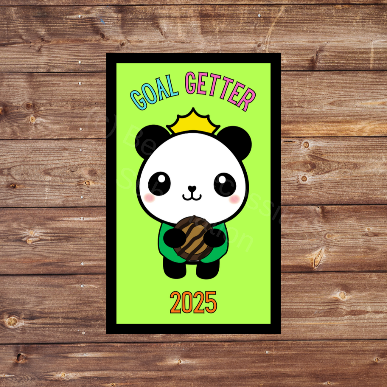 Goal Getter 2025 Panda Cookie Season 5x8cm Iron-on Fun Patch