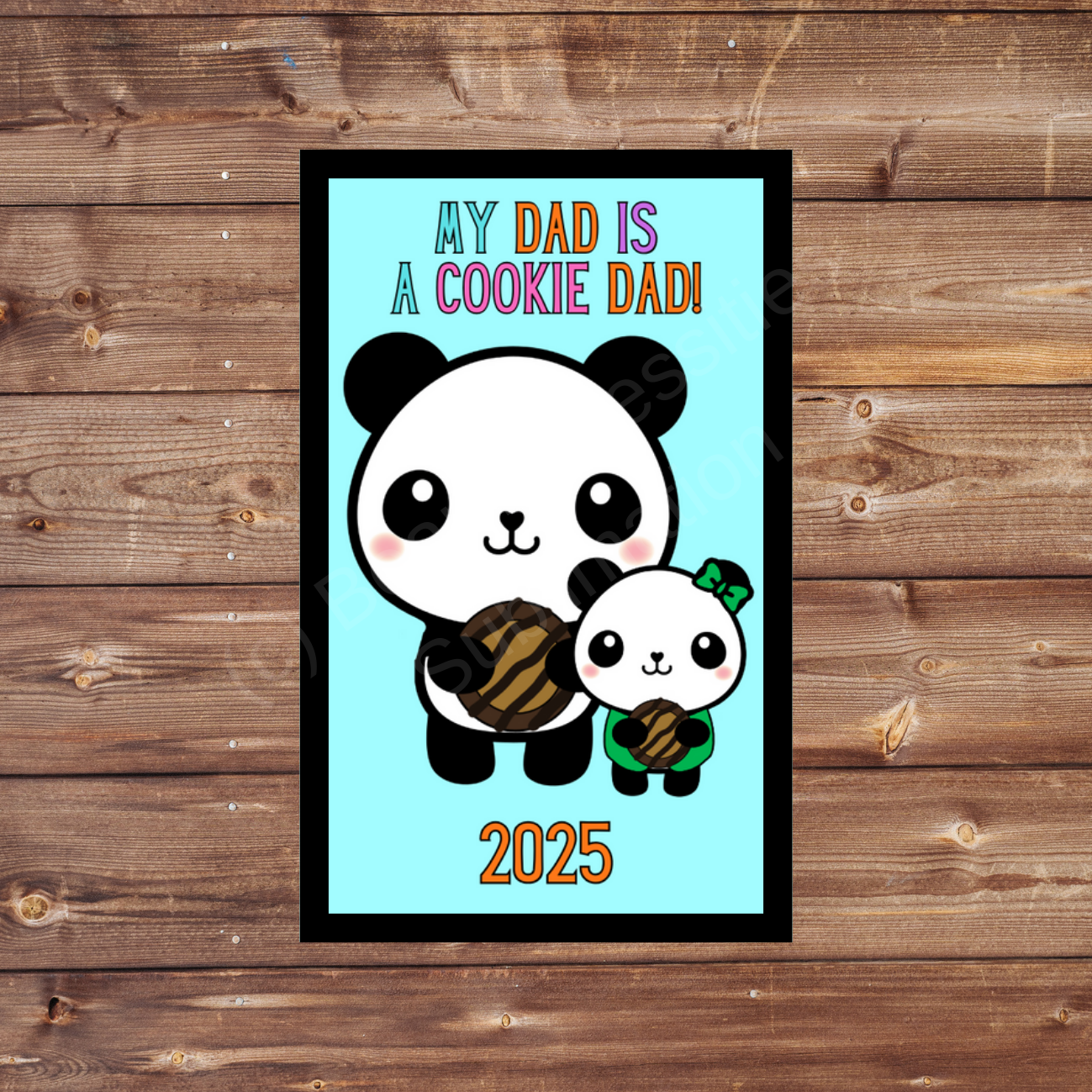 Cookie Dad 5x8cm Iron-on Fun Patch 2025 Panda Cookie Season