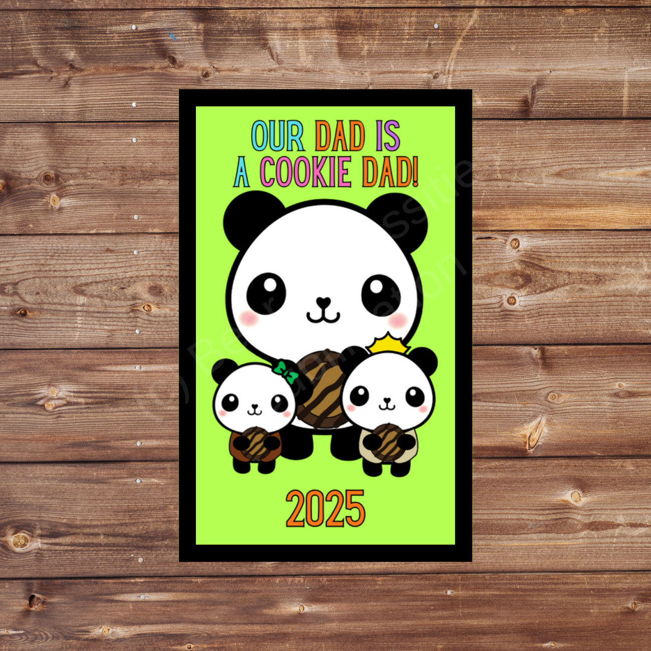Cookie Dad 5x8cm Iron-on Fun Patch 2025 Panda Cookie Season