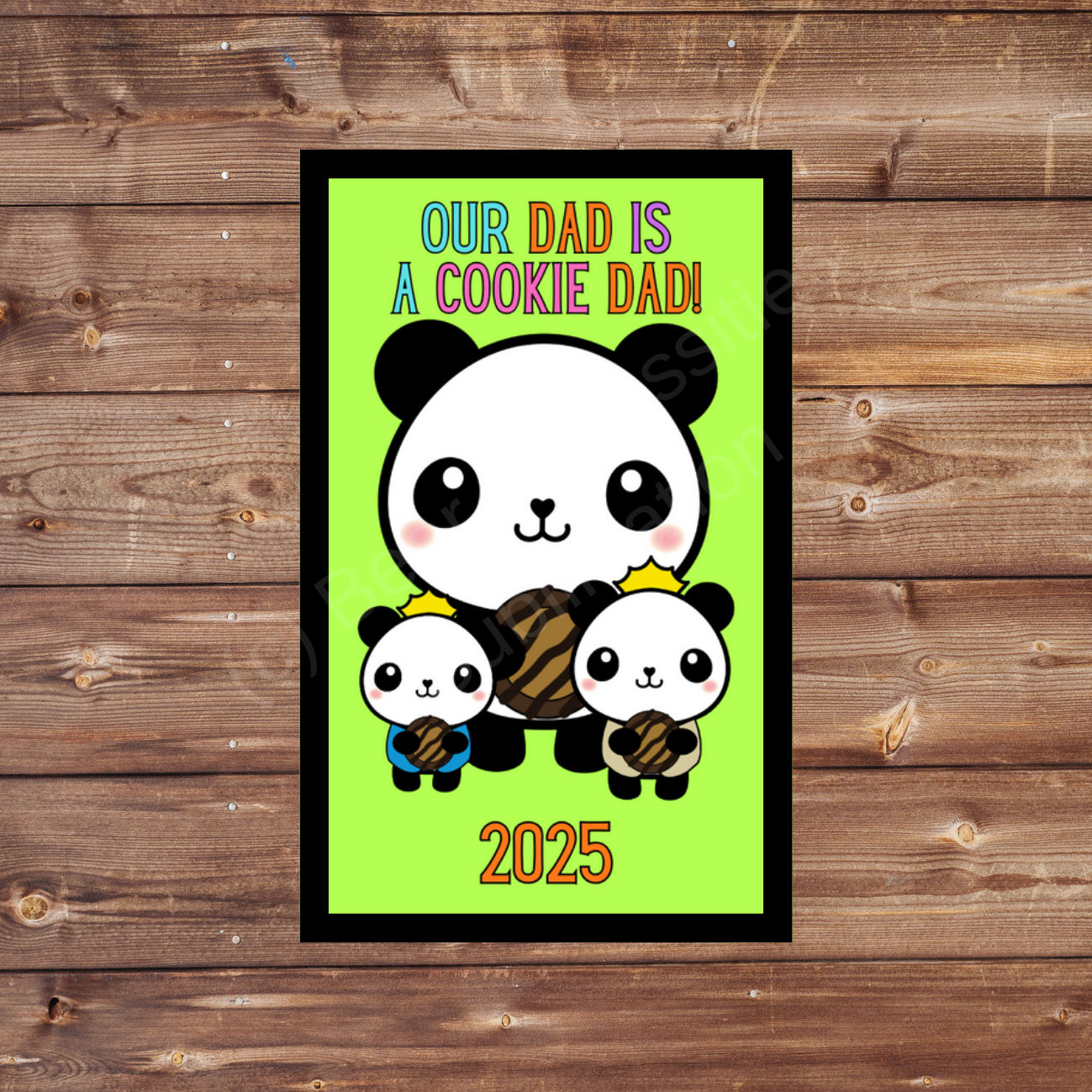 Cookie Dad 5x8cm Iron-on Fun Patch 2025 Panda Cookie Season