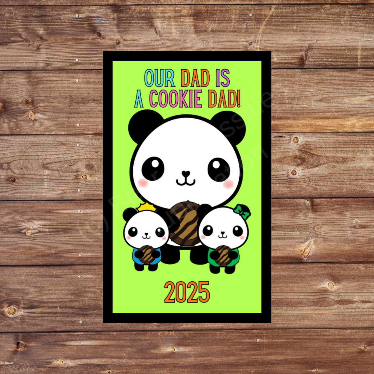 Cookie Dad 5x8cm Iron-on Fun Patch 2025 Panda Cookie Season