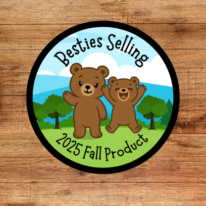 2025 Besties Selling | Grizzly Bear | 2.57" Round Iron-on Fun Patch