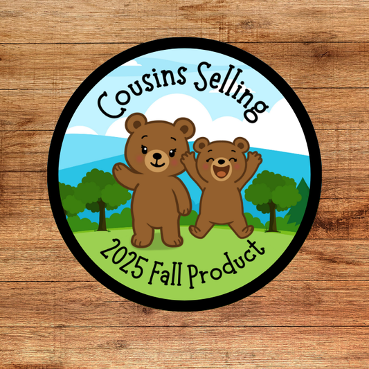 2025 Cousins Selling | Grizzly Bear | 2.57" Round Iron-on Fun Patch