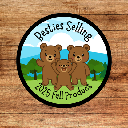 2025 Besties Selling | Grizzly Bear | 2.57" Round Iron-on Fun Patch