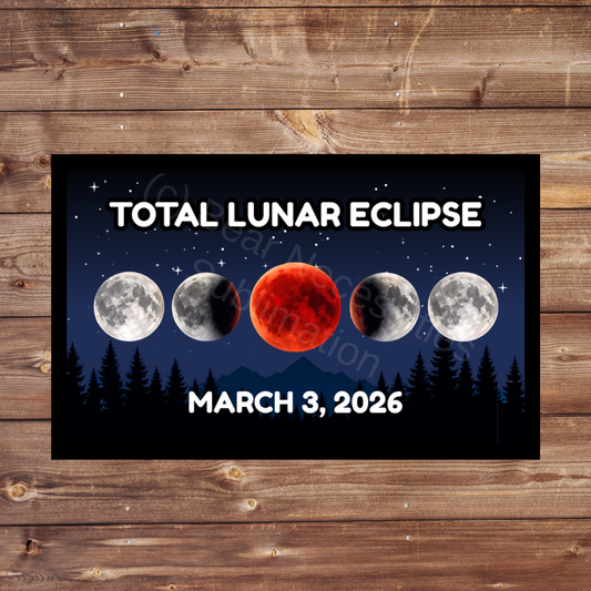 Lunar Eclipse March 3, 2026 Patch – 8cm x 5cm Bold Blood Moon Eclipse Iron-On Sublimation Patch
