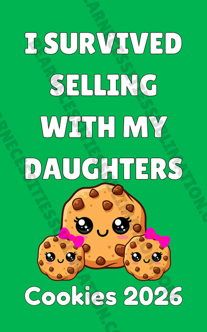 I Survived Selling with my Mom/Daughter(s) Cookies 2026 5x8cm Iron-on Fun Patch