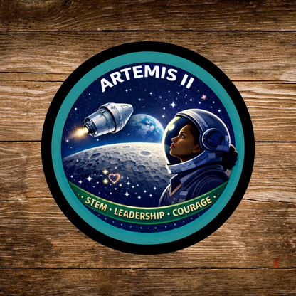 Artemis II STEM Leadership Courage 2.57" Round Iron-on Fun Patch
