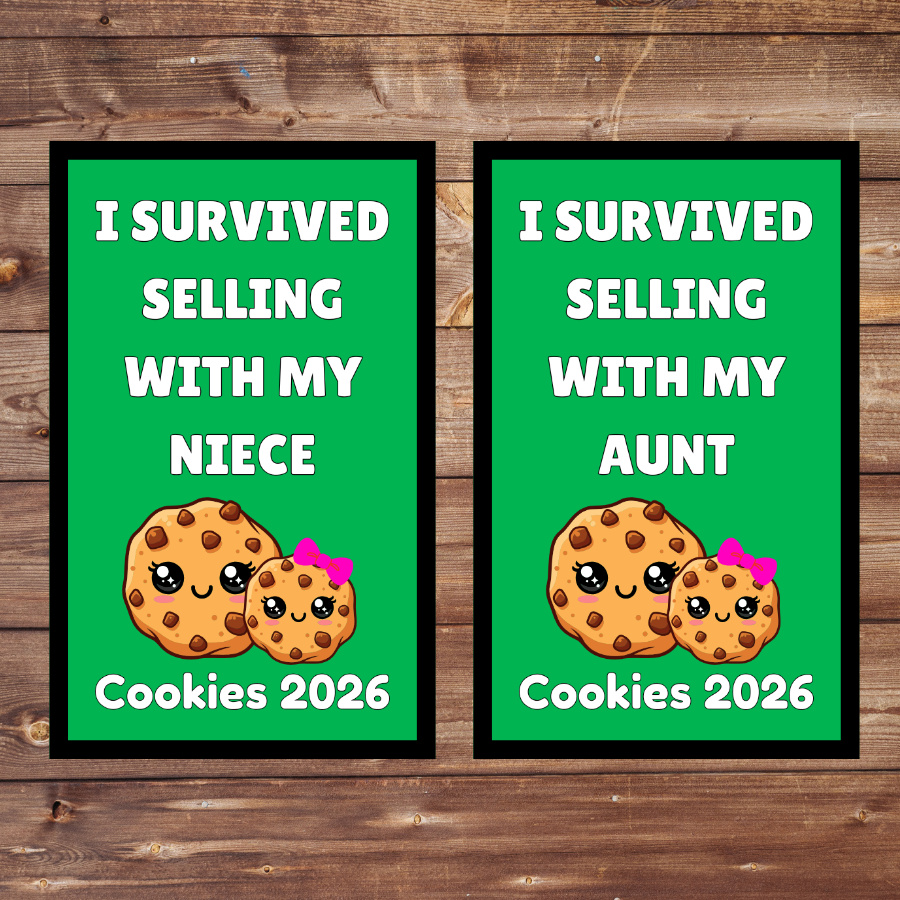 I Survived Selling with my Aunt/Niece Cookies 2026 5x8cm Iron-on Fun Patch
