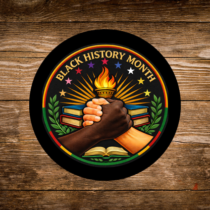 Black History Month Divine 9 2.57" Round Iron-On Patch