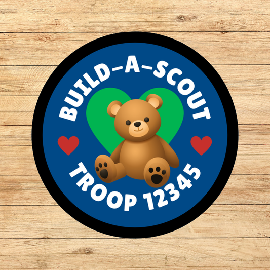 Build-a-Scout Bear Custom Troop Number 2.57" Round Iron-on Fun Patch