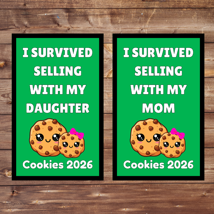 I Survived Selling with my Mom/Daughter(s) Cookies 2026 5x8cm Iron-on Fun Patch