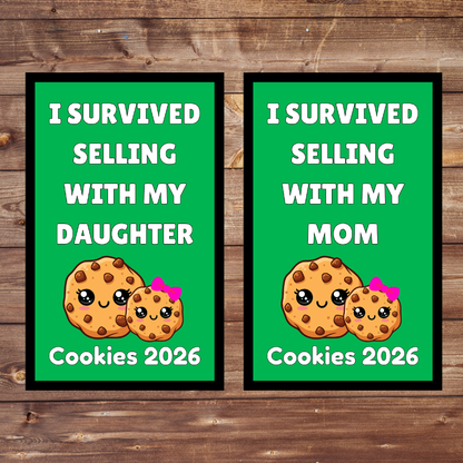 I Survived Selling with my Mom/Daughter(s) Cookies 2026 5x8cm Iron-on Fun Patch