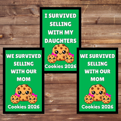 I Survived Selling with my Mom/Daughter(s) Cookies 2026 5x8cm Iron-on Fun Patch