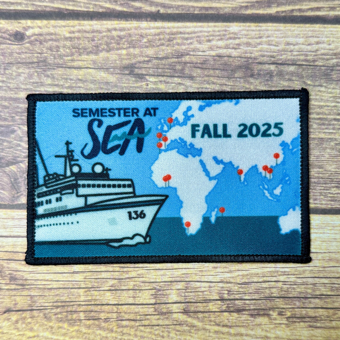 Semester at Sea Voyage 136 Fall 2025 4" Iron-On Patch and/or Keychain