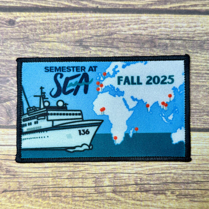 Semester at Sea Voyage 136 Fall 2025 4" Iron-On Patch and/or Keychain