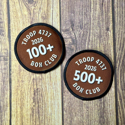 10,000 Box Club Patch | Custom Cookie Sales Patch | Personalized Troop Number & Year | Bulk Discounts Available