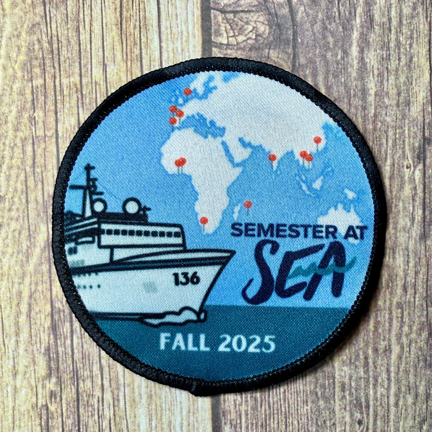 Semester at Sea Voyage 136 Fall 2025 4" Iron-On Patch and/or Keychain