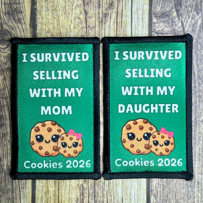 I Survived Selling with my Mom/Daughter(s) Cookies 2026 5x8cm Iron-on Fun Patch