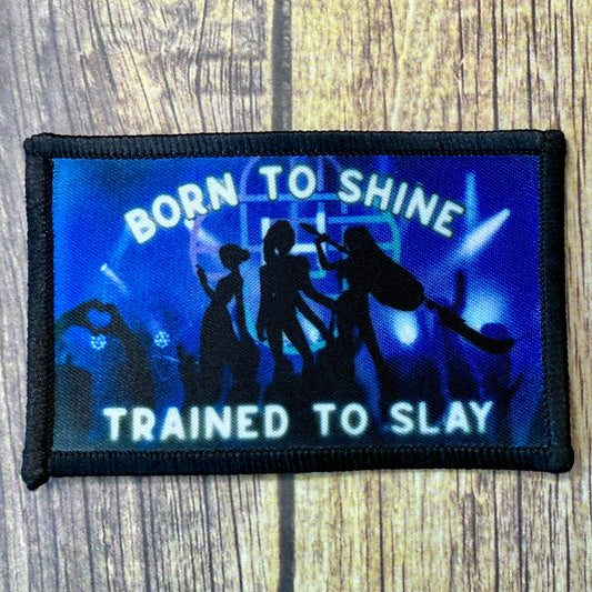 Born to Shine Trained to Slay K-Pop Demon Hunters x Scouts Crossover 8x5cm Iron-on Patch